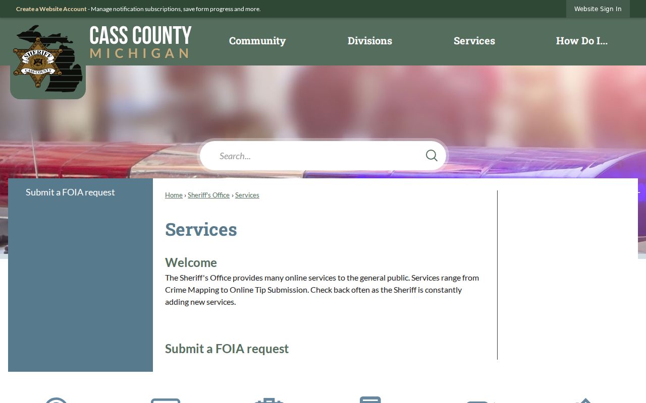 Cass County warrant records note that the sheriff online services page carries no active warrant search