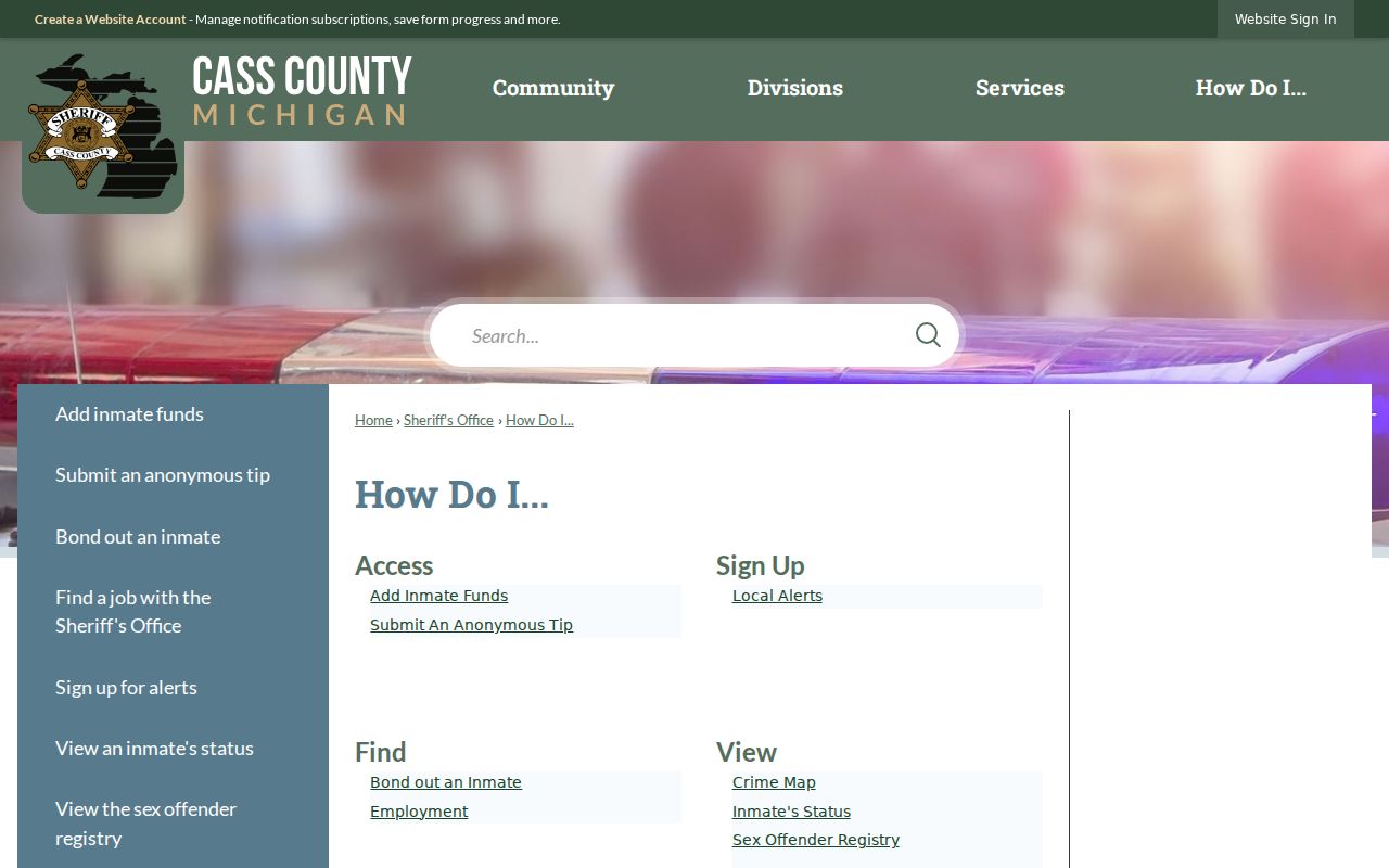 Cass County inmate and public safety links reviewed for outstanding warrant records