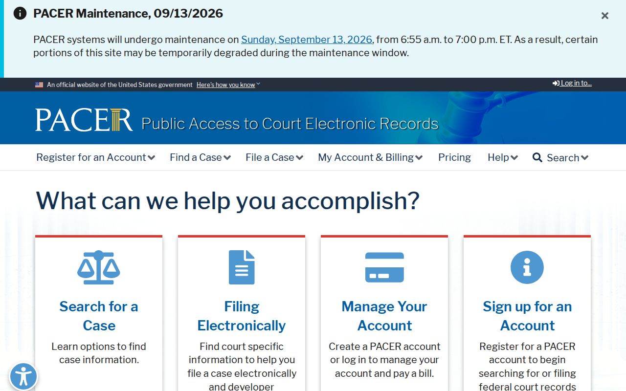Federal case search used for Cass County warrant records research